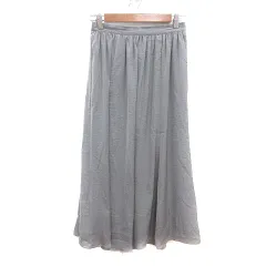 ショコラフィネローブ chocol raffine robe ギャザースカート ロング F グレー /MN ●RY