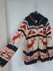 ネイティブ柄 ショールカラー カーディガン トナカイ ツリー - メルカリ