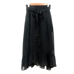 ブラウニー BROWNY STANDARD ギャザースカート ロング M 黒 ブラック /MN ●RYのサムネイル