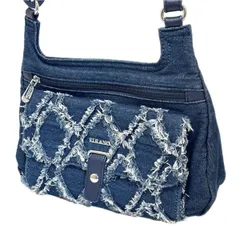 【未使用】FIRANO フィラノ デニム ショルダーバッグ フリンジ ダメージ加工 紺【GWセール！クーポン利用で、20%OFF＜割引上限1,000円＞】