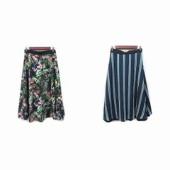 ロペ ROPE リバーシブル フレアスカート ロング 花柄 ストライプ 38 M マルチカラー /YIのサムネイル