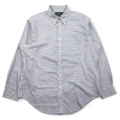 LAUREN RALPH LAUREN ボタンダウンシャツ XL ブルー コットン チェック CLASSIC FIT NON IRON