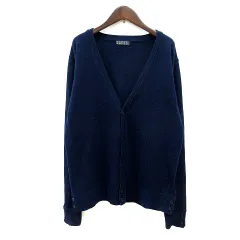 バーニーズニューヨーク BARNEYS NEW YORK カーディガン ニット ウール カシミヤ混 L 紺 ネイビー /MNのサムネイル
