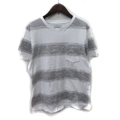 ベイフロー BAYFLOW Tシャツ カットソー 半袖 ボーダー 2 M 白 ホワイト グレー /YIのサムネイル