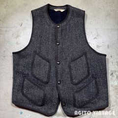 30s 乳首ボタン】黒金タグ ブラウンズビーチ ベスト ヴィンテージ 着画