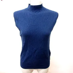 ドレステリア DRESSTERIOR ニット カットソー ハイネックノースリーブ 紺 ネイビー /RTのサムネイル