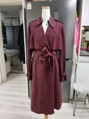 더이자트 ワイン色 Long トレンチコート ベルト IN