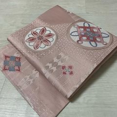 ［ 名古屋帯/絽 ］ポリエステル　薄紫　雪輪　簪　着物　夏物　薄物　夏帯　盛夏 名古屋帯/絽 ］ポリエステル 薄紫 雪輪 簪 着物 夏物 薄物 夏帯 盛夏