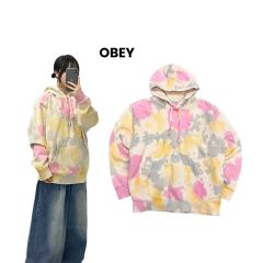 オーラリー パーカー フーディー 長袖 タイダイ染め 総柄 春色 