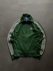 adidas トラックジャケット グリーン 3ライン トレフォイル ジャージ
