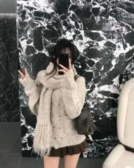 ELBORN リブニット カーディガン 長袖 アイボリー - メルカリ