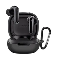 【在庫処分】For Anker Soundcore P40i ケースシリコン製 全面保護 落下防止 キズ防止 耐衝撃 装着充電可能 軽量小型 カラビナ付き(ブラック)