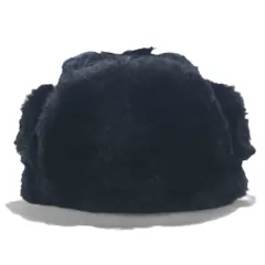 Vintage 90s Shearling Mouton Flight Cap CROWN CAP ムートン フライトキャップ ボンバーキャップ M ブラック