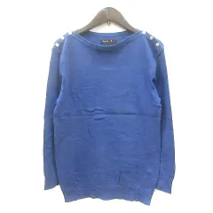 アニエスベー agnes b. カットソー クルーネック 長袖 3 L 青 ブルー /MNのサムネイル