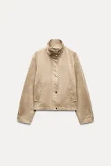 ZARA フェイクスウェード ハイネック アウター サンド COLOR XS サイズ