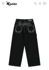 Kashiko Embroidered Nonfade Denim Pants - メルカリ