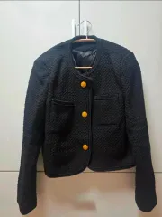 ブラック ツイード ゴールド ボタン ジャケット