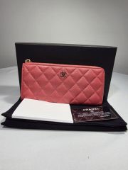 CHANEL L-GUSSET ZIP キャビアスキン長財布 ピンク - メルカリ