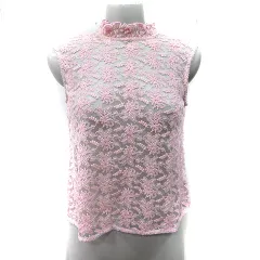 ジルバイジルスチュアート JILL by JILLSTUART カットソー ノースリーブ 刺繍 レース S ピンク /YIのサムネイル
