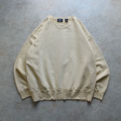 古着 BIG DOGS パイル ヘンリーネック スウェットトレーナー ベージュ 