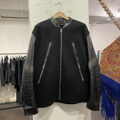 mm6 レザー ボンバージャケット 黒 S ブラック ライダース 八の字 