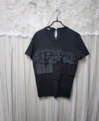 miumiu（ミュウミュウ）☆ ビジュー襟付き半袖Tシャツ／カットソー XS 