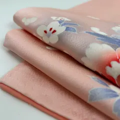 付下げ 友禅 裄66.5 上品な花柄の染め 紋無し 訪問着 正絹 着物 MK-1169