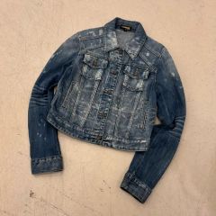 00's vintage 短丈 ギミック デニムジャケット ライダース y2k 00's vintage 短丈 ギミック デニムジャケット ライダース y2k - メルカリ