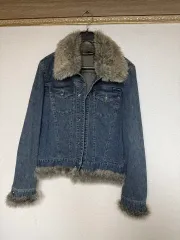 最後の出品 - ヴィンテージ DKNY ディーケーエヌワイ ジーンズ Y2K デニムジャケット ファージャケットのサムネイル