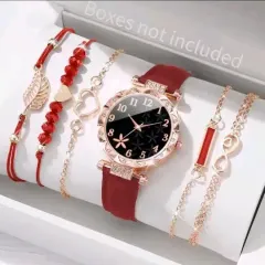 レディース レッド ブレスレット セット