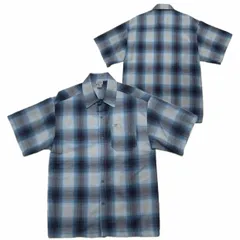 アメリカ製 CALTOP キャルトップ 半袖 オンブレチェックシャツ SKYBLUE GRAY スカイブルー グレー (SBS41)