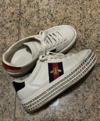 新品未着用✱GUCCI ACE スニーカー ホワイト レザー 限定モデル - メルカリ