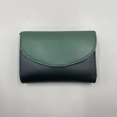 未使用級　Motherhouse　マザーハウス　折り財布　フラップ　レザー　グリーン　緑　黒　ブラックのサムネイル
