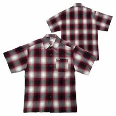 アメリカ製 CALTOP キャルトップ 半袖 オンブレチェックシャツ RED WHITE レッド ホワイト (SBS34)