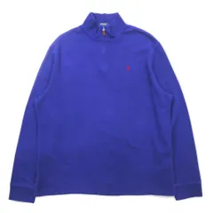 POLO RALPH LAUREN ハーフジップ スウェット L ブルー コットン ESTATE RIB スモールポニー刺繍