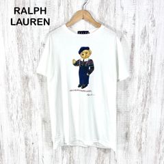 ラルフローレン Tシャツ ポロベアー ホワイト 星条旗ニット M 美品 