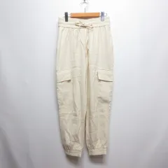 ザラ ZARA 美品 イージー カーゴ ジョガー パンツ M オフホワイト ウエストゴム ライトスウェット