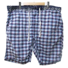 デニム&サプライ ラルフローレン DENIM & SUPPLY RALPH LAUREN チェックショートパンツ ショーツ ハーフパンツ イージーパンツ オーバーサイズ 青系 XL IBO77のサムネイル