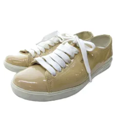 プラダスポーツ PRADA SPORT エナメル スニーカー ローカット ベージュ 38 約25cm IBO81のサムネイル