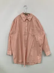 Blistorm シャツ/ブラウス L オレンジ ストライプ柄 バックプリント 長袖 ミドル丈 レギュラーカラー