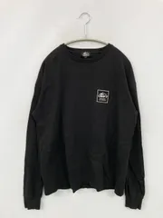 CAMP7 キャンプセブン Tシャツ/カットソー S ブラック 前面プリント バックプリント ワンポイント ブランドロゴ ミドル丈 長袖 クルーネック(丸首)