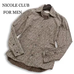 00s★Y2K NICOLE CLUB FOR MEN ニコルクラブ フォーメン 通年★ 長袖 花柄 総柄 ボタンダウン シャツ Sz.M メンズ