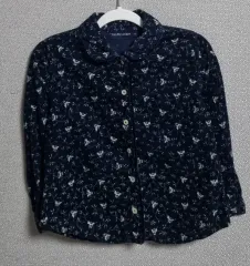 キッズ) 100) ポロ ネイビー コーデュロイ シャツ ブラウス
