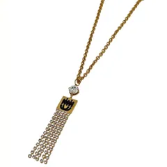 ミュウ ミュウ Miu Miu ロゴ ラインストーン ネックレス ロング ネックレス GP ゴールド レディース 【中古】のサムネイル