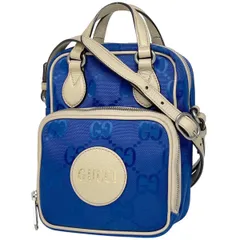 グッチ GUCCI オフ ザ グリッド ショルダーバッグ GG柄 2WAY ハンドバッグ ナイロン ブルー ホワイト 625850 レディース 【中古】