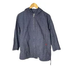カールヘルム Karl Helmut ストライプ パーカー ジップアップ ブルゾン 7分袖 長袖 L インディゴブルー