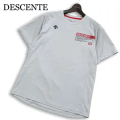 DESCENTE デサント 春夏 SPORTS MAGIC★ 半袖 メッシュ ロゴプリント Tシャツ カットソー Sz.L メンズ 灰 グレー