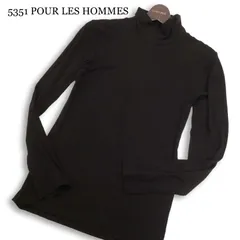 5351 POUR LES HOMMES 5351プールオム 通年★ 長袖 ストレッチ タートルネック カットソー 日本製 Sz.2 メンズ 黒のサムネイル