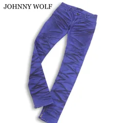 JOHNNY WOLF ジョニーウルフ バッファローボブス 髭落ち加工★ ストレッチ スキニー デニム パンツ ジーンズ Sz.2 メンズのサムネイル