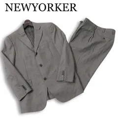 NEWYORKER ニューヨーカー 通年 背抜き★ 3B セットアップ スーツ 日本製 Sz.AB5 メンズ グレー ビジネスのサムネイル